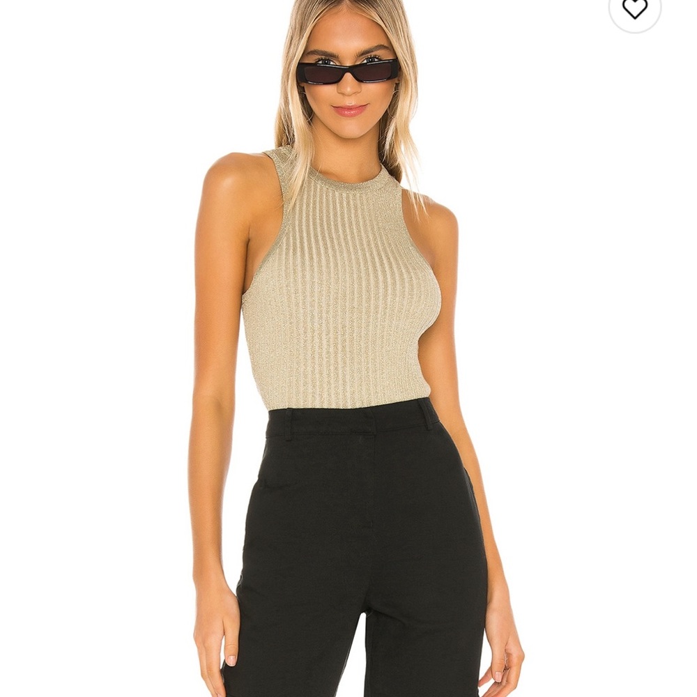 Gold superdown high neck sweater